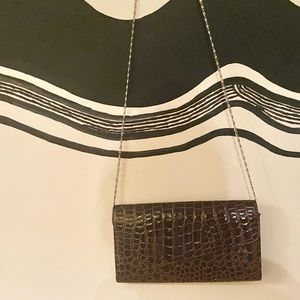 New With Tag Crocodile Shoulder Clutch